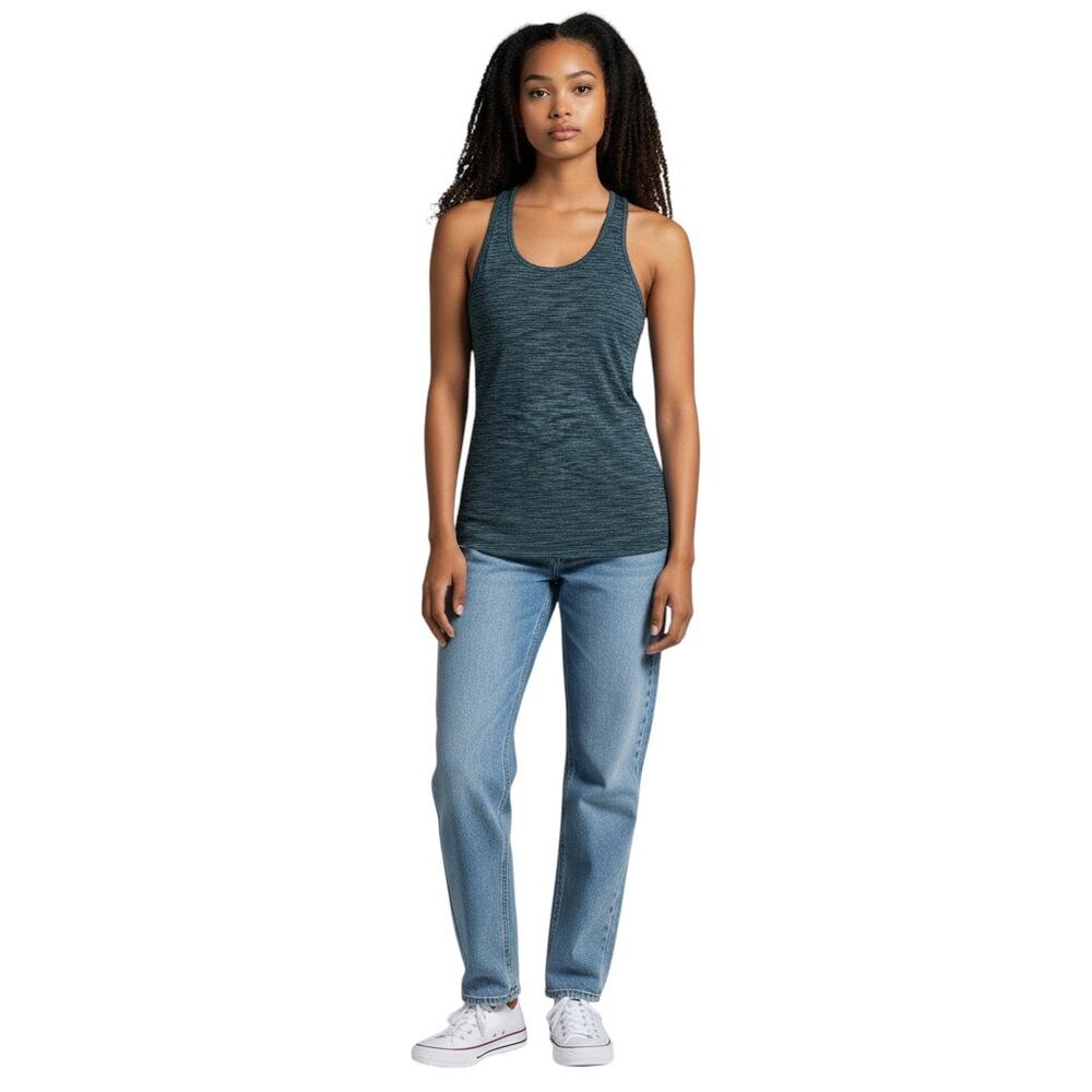 Lululemon Swiftly Racerback Tank Women Size 4 Teal Purple Seamless Workout Top